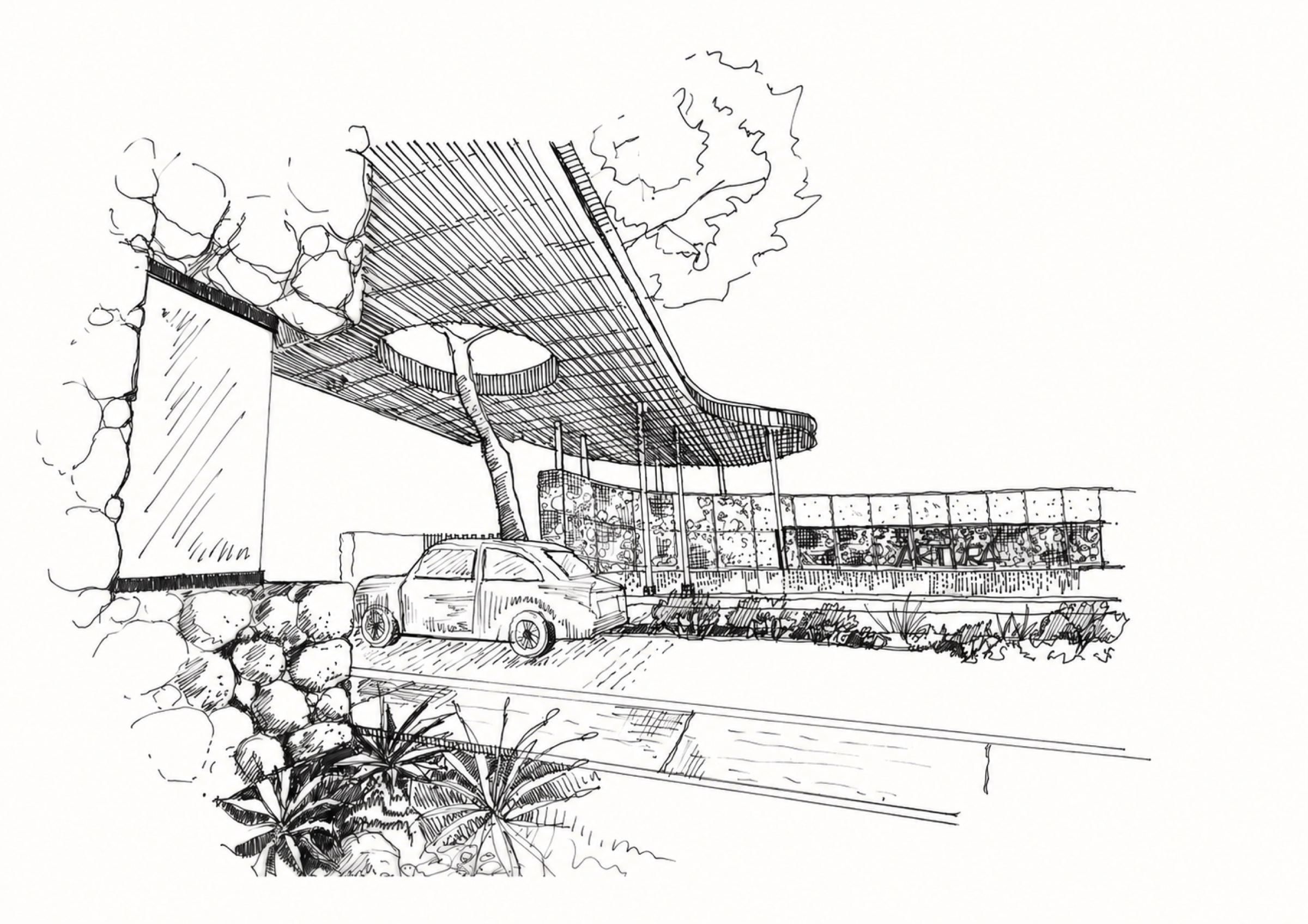 Concept sketch of the estate entrance