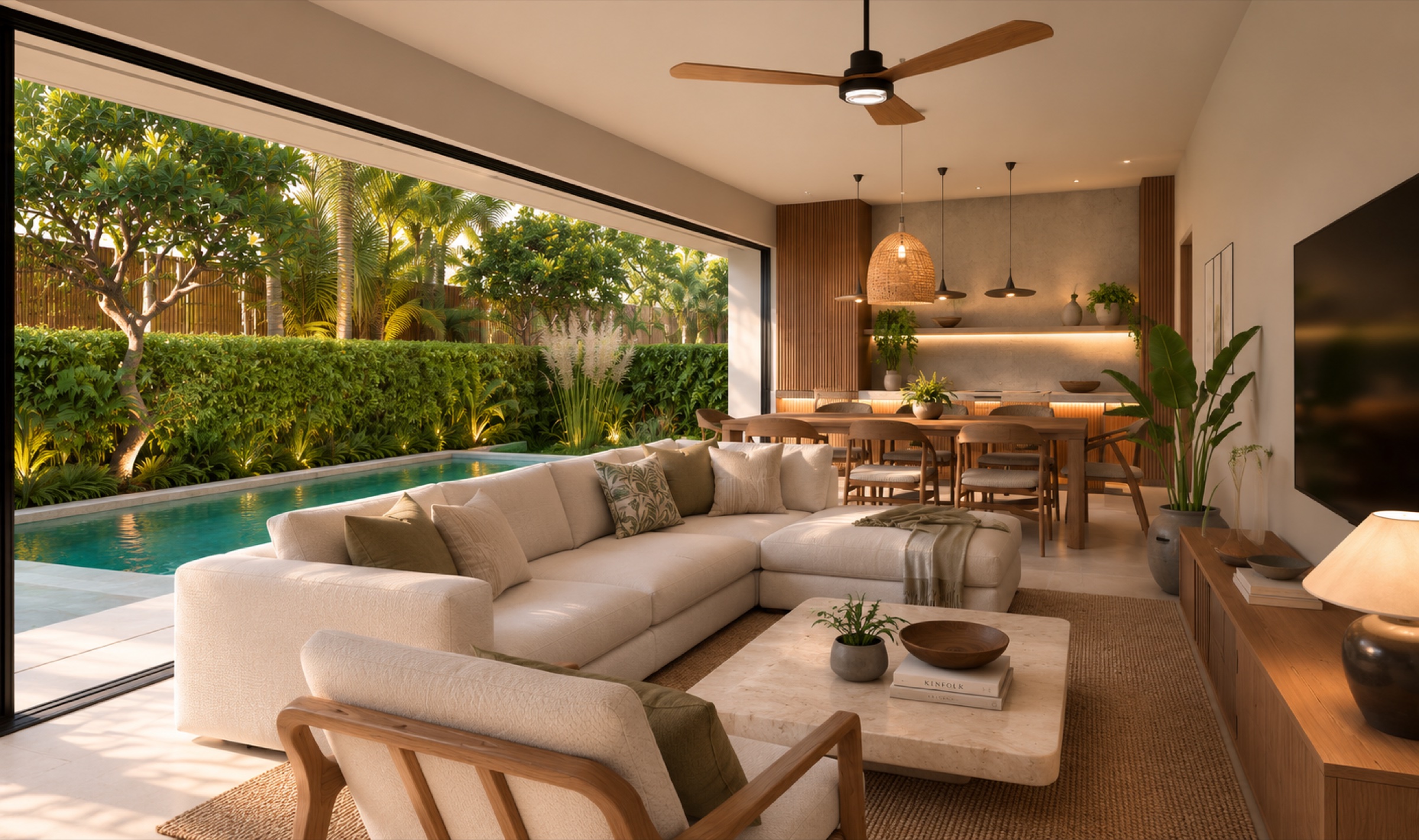Villa J living and dining interior