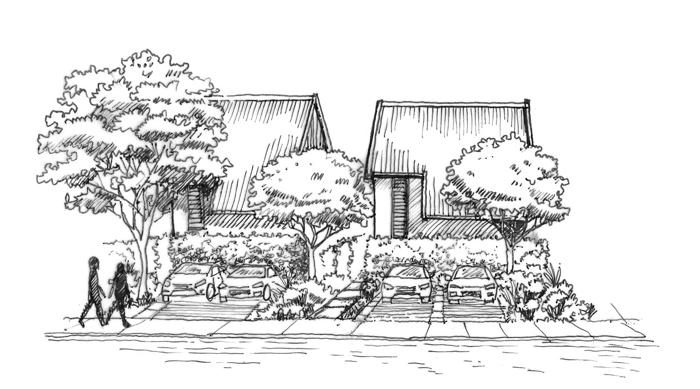 Concept sketch of Villa J